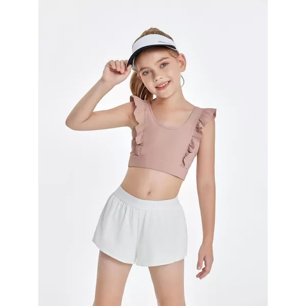 Girls Training Bra Cute Ruffle Sports Bra for Kids Comfort Dance Yoga Crop Top