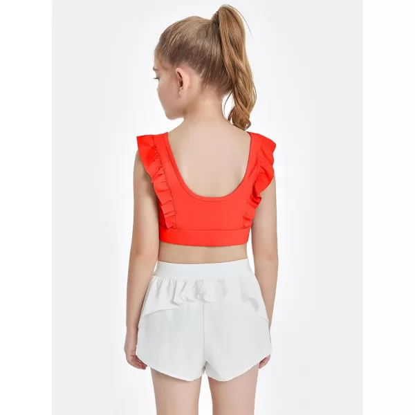 Girls Training Bra Cute Ruffle Sports Bra for Kids Comfort Dance Yoga Crop Top