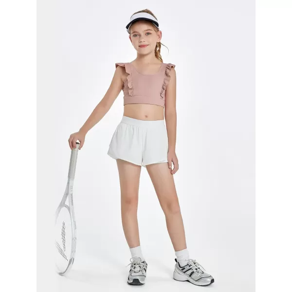 Girls Training Bra Cute Ruffle Sports Bra for Kids Comfort Dance Yoga Crop Top
