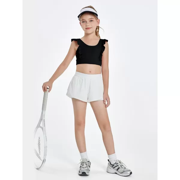 Girls Training Bra Cute Ruffle Sports Bra for Kids Comfort Dance Yoga Crop Top