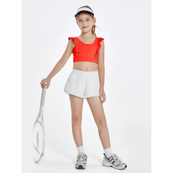Girls Training Bra Cute Ruffle Sports Bra for Kids Comfort Dance Yoga Crop Top