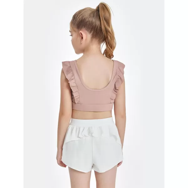 Girls Training Bra Cute Ruffle Sports Bra for Kids Comfort Dance Yoga Crop Top
