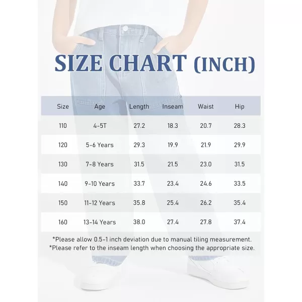 Haloumoning Boys Baggy Jeans Kids Elastic Waist Wide Leg Denim Pants with Pockets 4-14 Years