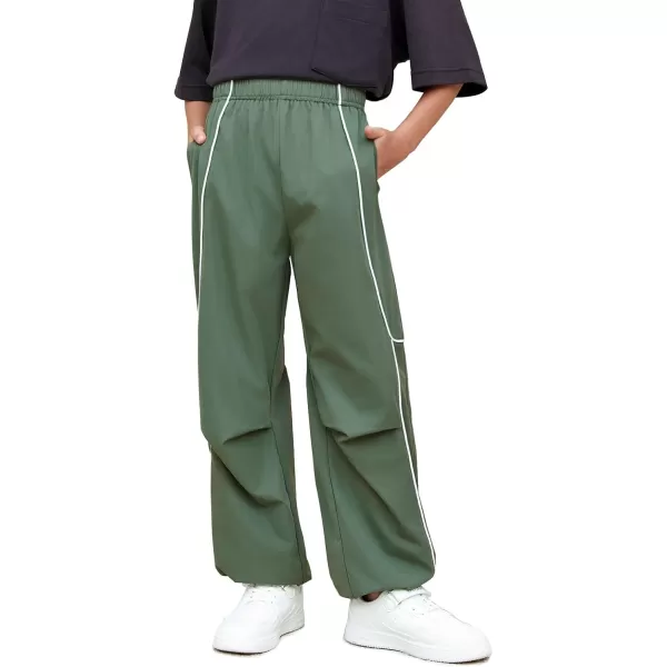 Haloumoning Boys Baggy Nylon Track Pants Kids Fashion Side Stripe Parachute Joggers Trousers with Pockets