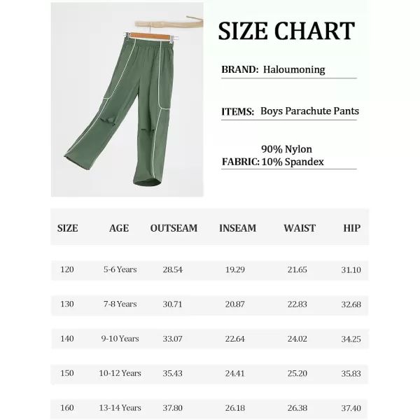 Haloumoning Boys Baggy Nylon Track Pants Kids Fashion Side Stripe Parachute Joggers Trousers with Pockets