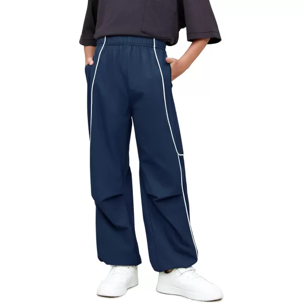 Haloumoning Boys Baggy Nylon Track Pants Kids Fashion Side Stripe Parachute Joggers Trousers with Pockets