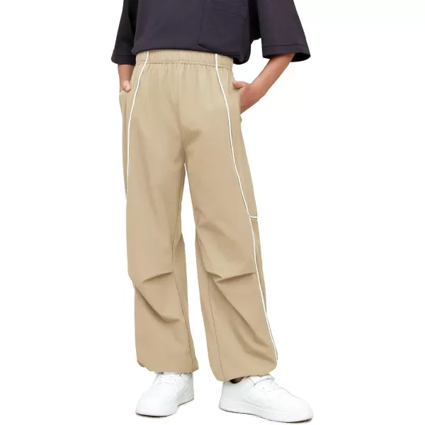 Haloumoning Boys Baggy Nylon Track Pants Kids Fashion Side Stripe Parachute Joggers Trousers with Pockets