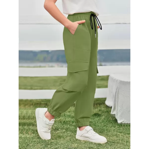 Haloumoning Boys Cargo Jogger Pants Casual Drawstring Elastic Waist Trousers 5-14 Years