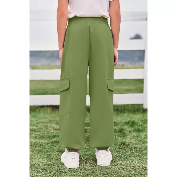 Haloumoning Boys Cargo Jogger Pants Casual Drawstring Elastic Waist Trousers 5-14 Years