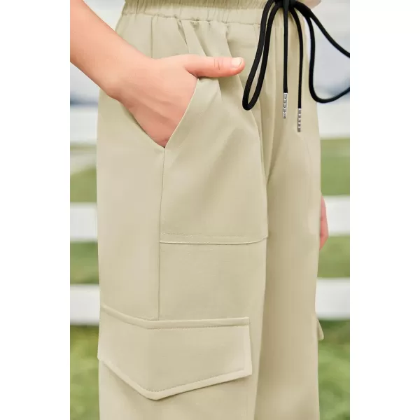 Haloumoning Boys Cargo Jogger Pants Casual Drawstring Elastic Waist Trousers 5-14 Years