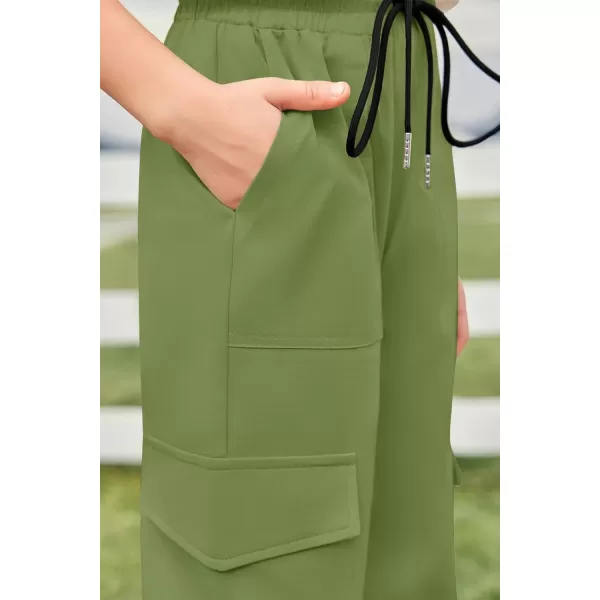 Haloumoning Boys Cargo Jogger Pants Casual Drawstring Elastic Waist Trousers 5-14 Years