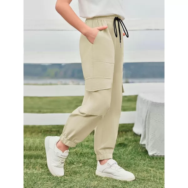Haloumoning Boys Cargo Jogger Pants Casual Drawstring Elastic Waist Trousers 5-14 Years