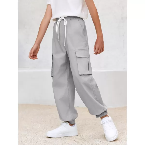 Haloumoning Boys Cargo Pants Casual Kids Joggers Elastic Waist Athletic Loose Straight Sweatpants 5-14 Years