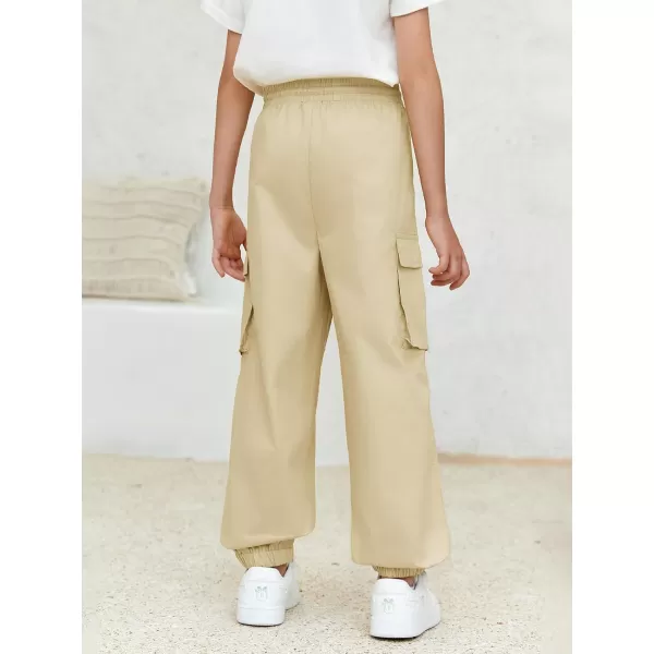 Haloumoning Boys Cargo Pants Casual Kids Joggers Elastic Waist Athletic Loose Straight Sweatpants 5-14 Years
