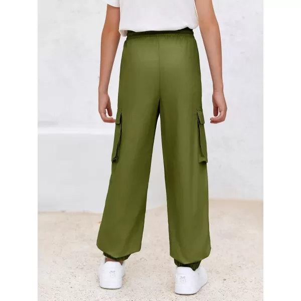 Haloumoning Boys Cargo Pants Casual Kids Joggers Elastic Waist Athletic Loose Straight Sweatpants 5-14 Years