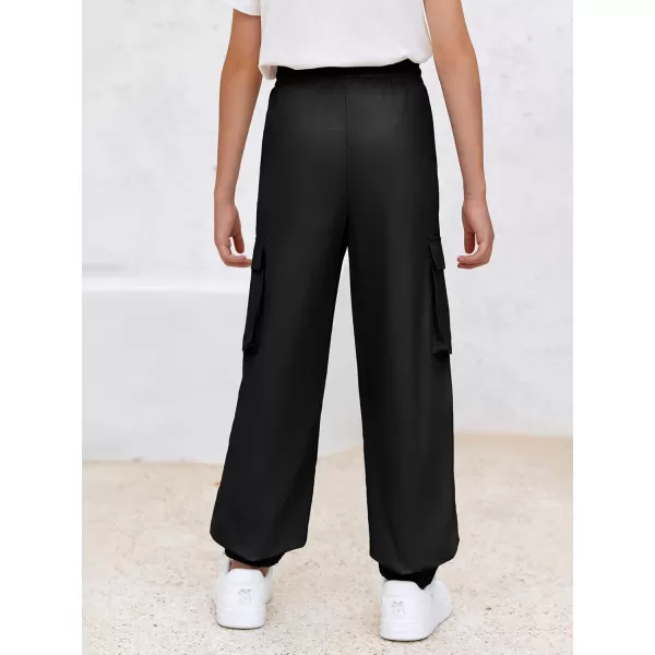 Haloumoning Boys Cargo Pants Casual Kids Joggers Elastic Waist Athletic Loose Straight Sweatpants 5-14 Years