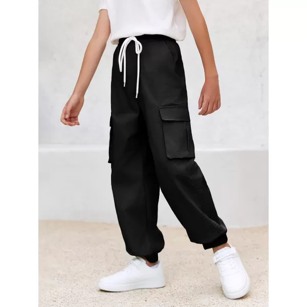 Haloumoning Boys Cargo Pants Casual Kids Joggers Elastic Waist Athletic Loose Straight Sweatpants 5-14 Years