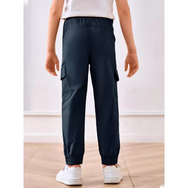 Haloumoning Boys Cargo Pants Kids Casual Elastic Waist Jogger Pants with Pockets 5-14 Years
