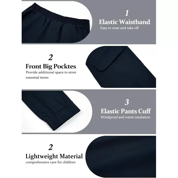 Haloumoning Boys Cargo Pants Kids Casual Elastic Waist Jogger Pants with Pockets 5-14 Years
