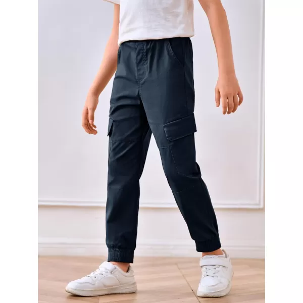 Haloumoning Boys Cargo Pants Kids Casual Elastic Waist Jogger Pants with Pockets 5-14 Years