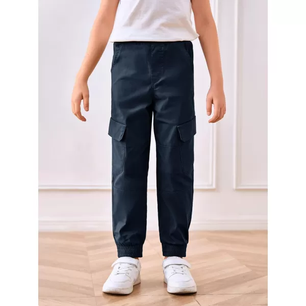 Haloumoning Boys Cargo Pants Kids Casual Elastic Waist Jogger Pants with Pockets 5-14 Years