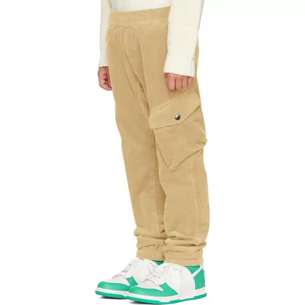 Haloumoning Boys Corduroy Pants Pull on Elastic Waist Slant Pocket Straight Leg Pants 3-14 Years