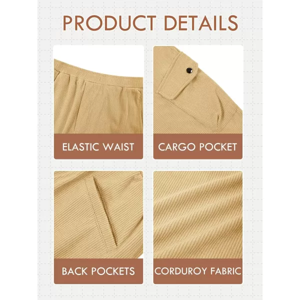 Haloumoning Boys Corduroy Pants Pull on Elastic Waist Slant Pocket Straight Leg Pants 3-14 Years