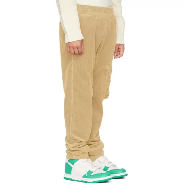 Haloumoning Boys Corduroy Pants Pull on Elastic Waist Slant Pocket Straight Leg Pants 3-14 Years