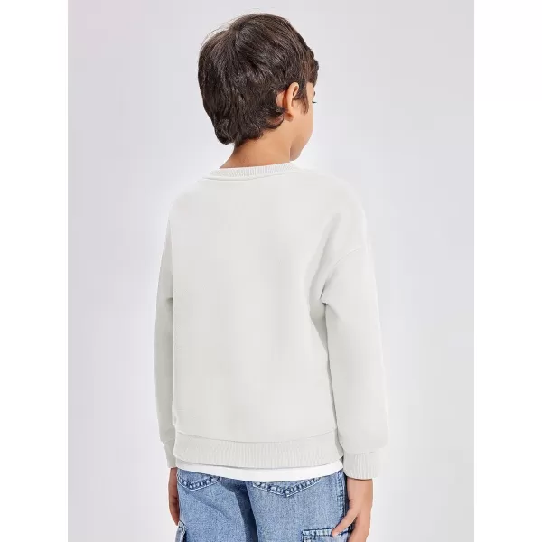 Haloumoning Boys Fleece Lined Sweatshirts Kids Fall Fashion Crewneck Pullover Clothes with Pocket 5-14 Years