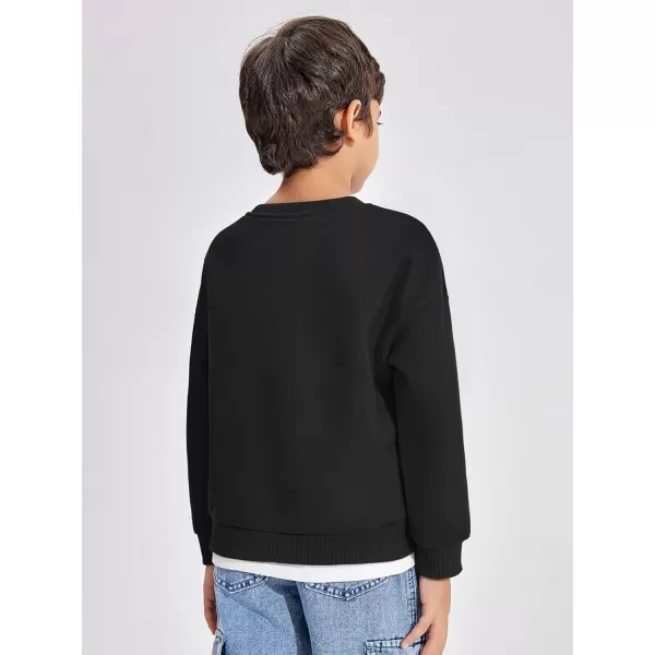 Haloumoning Boys Fleece Lined Sweatshirts Kids Fall Fashion Crewneck Pullover Clothes with Pocket 5-14 Years
