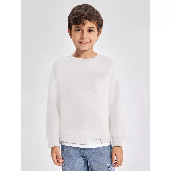 Haloumoning Boys Fleece Lined Sweatshirts Kids Fall Fashion Crewneck Pullover Clothes with Pocket 5-14 Years