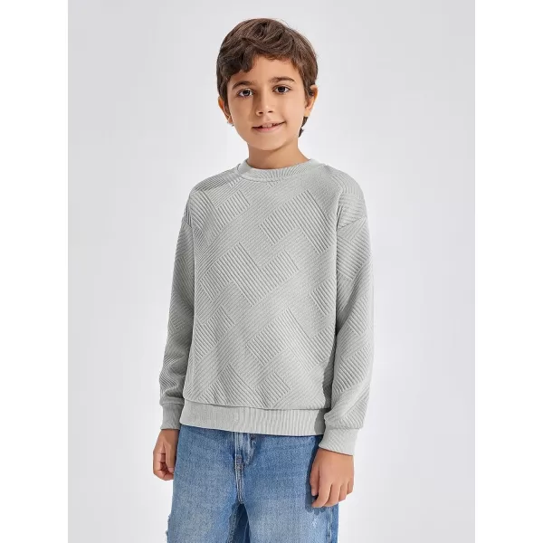 Haloumoning Boys Geometric Texture Sweatshirts Fashion Crewneck Long Sleeve Pullover Shirts 5-14 Years