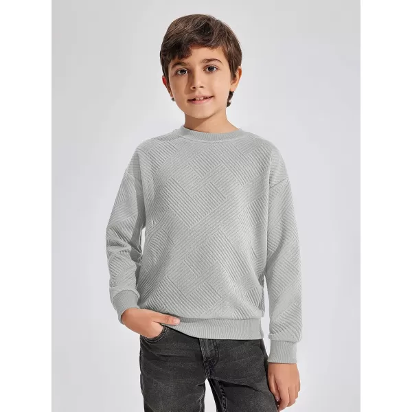 Haloumoning Boys Geometric Texture Sweatshirts Fashion Crewneck Long Sleeve Pullover Shirts 5-14 Years