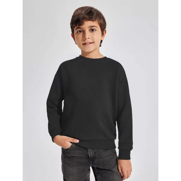 Haloumoning Boys Geometric Texture Sweatshirts Fashion Crewneck Long Sleeve Pullover Shirts 5-14 Years