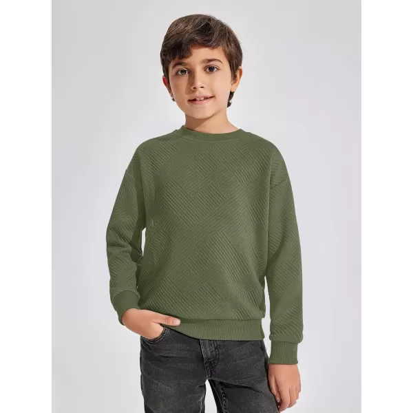 Haloumoning Boys Geometric Texture Sweatshirts Fashion Crewneck Long Sleeve Pullover Shirts 5-14 Years
