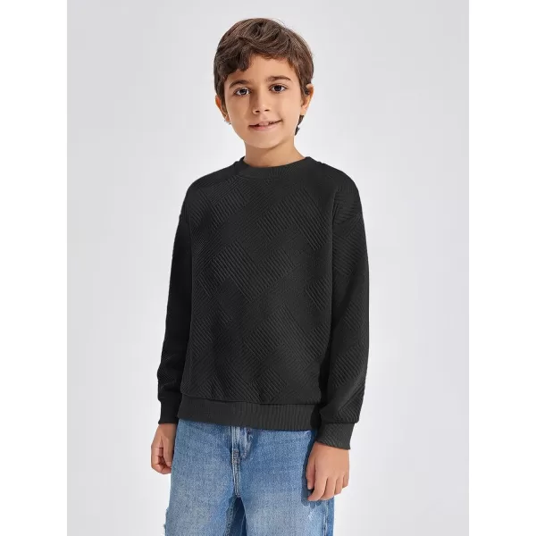 Haloumoning Boys Geometric Texture Sweatshirts Fashion Crewneck Long Sleeve Pullover Shirts 5-14 Years