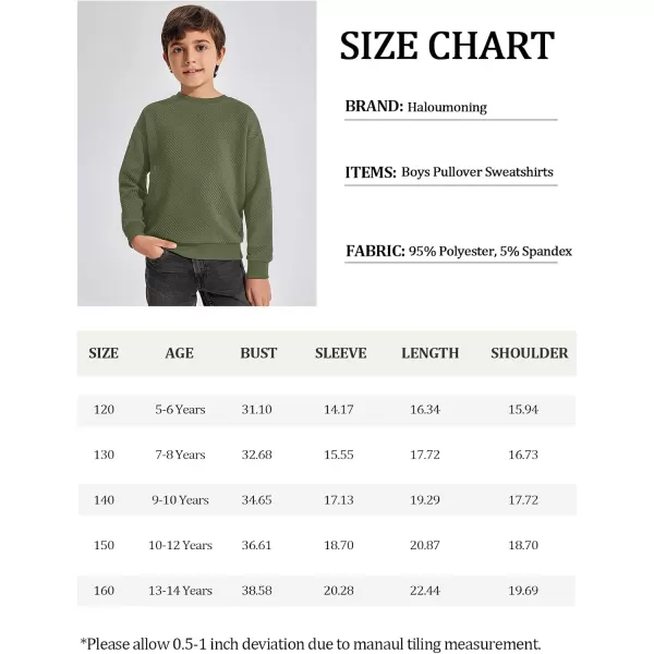 Haloumoning Boys Geometric Texture Sweatshirts Fashion Crewneck Long Sleeve Pullover Shirts 5-14 Years