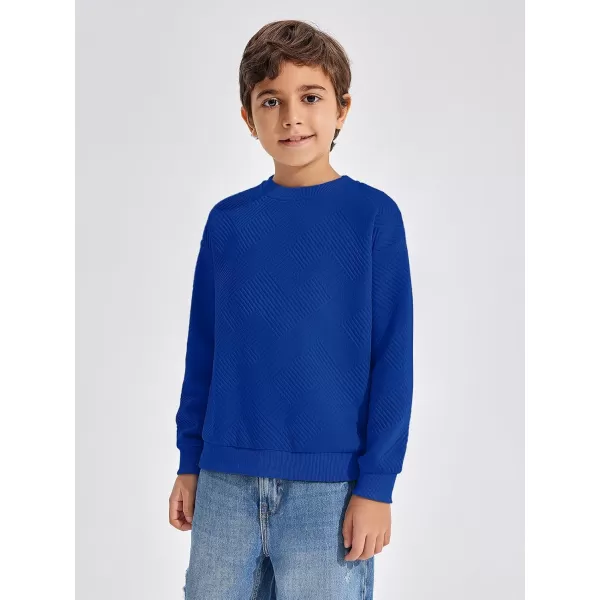 Haloumoning Boys Geometric Texture Sweatshirts Fashion Crewneck Long Sleeve Pullover Shirts 5-14 Years