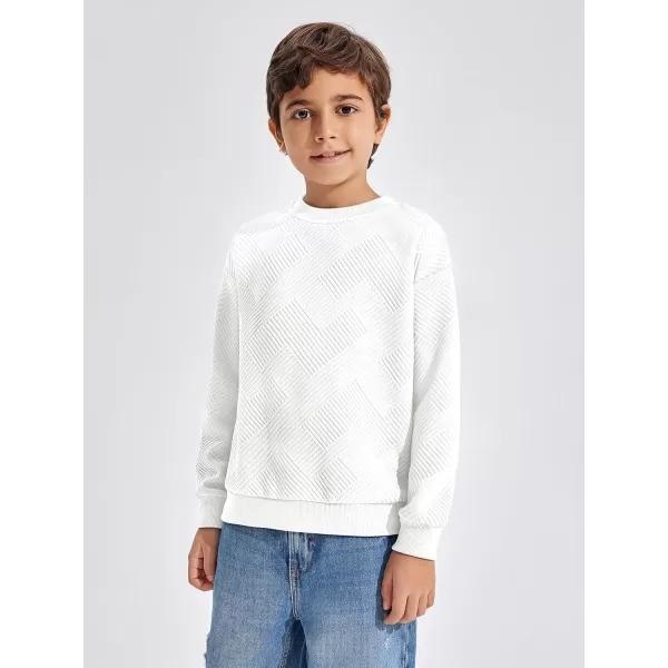 Haloumoning Boys Geometric Texture Sweatshirts Fashion Crewneck Long Sleeve Pullover Shirts 5-14 Years