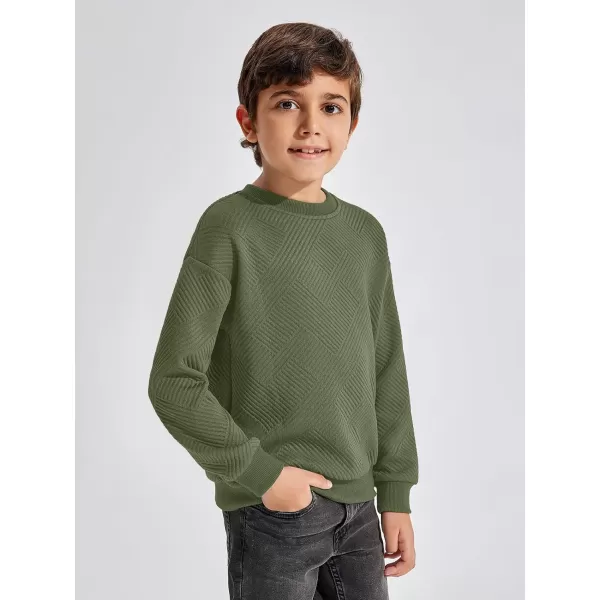 Haloumoning Boys Geometric Texture Sweatshirts Fashion Crewneck Long Sleeve Pullover Shirts 5-14 Years