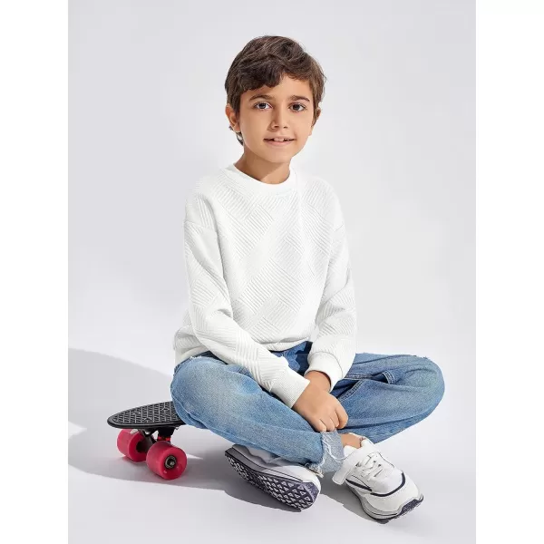 Haloumoning Boys Geometric Texture Sweatshirts Fashion Crewneck Long Sleeve Pullover Shirts 5-14 Years