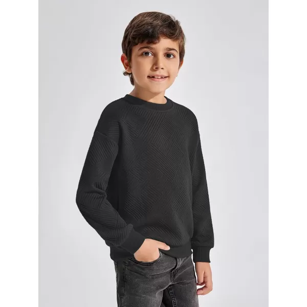 Haloumoning Boys Geometric Texture Sweatshirts Fashion Crewneck Long Sleeve Pullover Shirts 5-14 Years