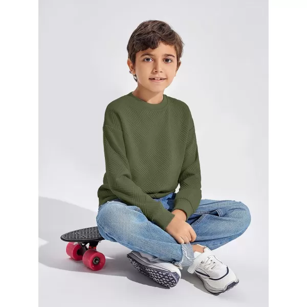 Haloumoning Boys Geometric Texture Sweatshirts Fashion Crewneck Long Sleeve Pullover Shirts 5-14 Years