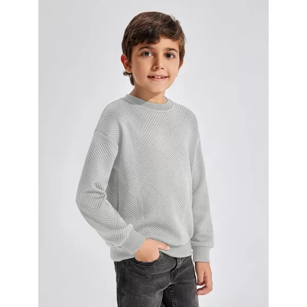 Haloumoning Boys Geometric Texture Sweatshirts Fashion Crewneck Long Sleeve Pullover Shirts 5-14 Years