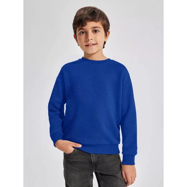 Haloumoning Boys Geometric Texture Sweatshirts Fashion Crewneck Long Sleeve Pullover Shirts 5-14 Years