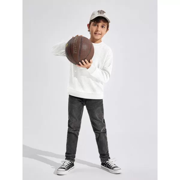 Haloumoning Boys Geometric Texture Sweatshirts Fashion Crewneck Long Sleeve Pullover Shirts 5-14 Years