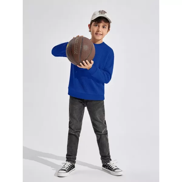 Haloumoning Boys Geometric Texture Sweatshirts Fashion Crewneck Long Sleeve Pullover Shirts 5-14 Years