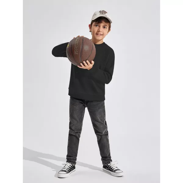Haloumoning Boys Geometric Texture Sweatshirts Fashion Crewneck Long Sleeve Pullover Shirts 5-14 Years