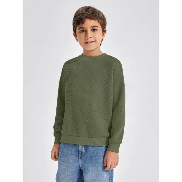 Haloumoning Boys Geometric Texture Sweatshirts Fashion Crewneck Long Sleeve Pullover Shirts 5-14 Years