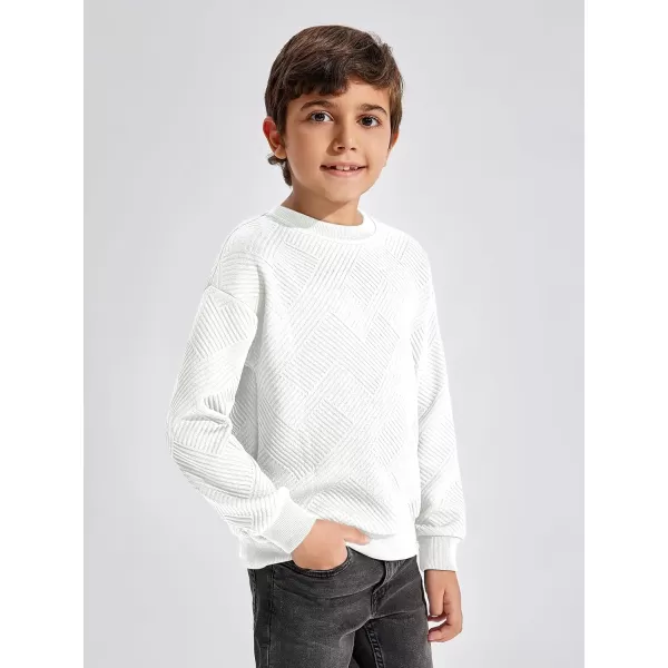 Haloumoning Boys Geometric Texture Sweatshirts Fashion Crewneck Long Sleeve Pullover Shirts 5-14 Years